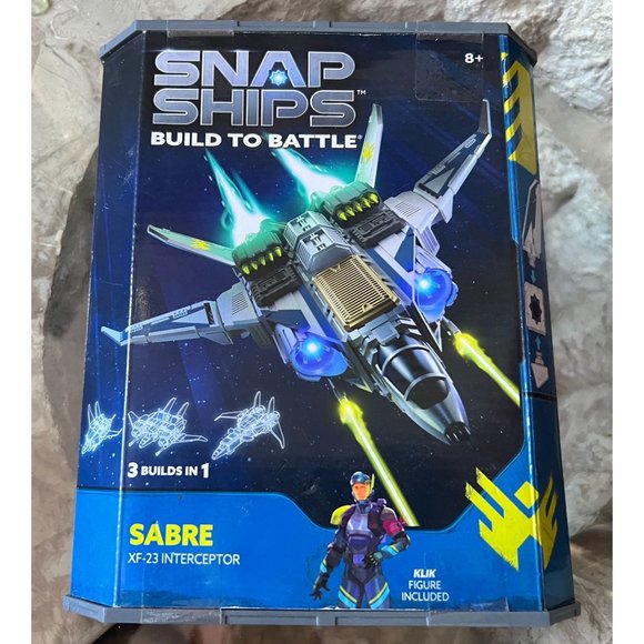 SNAP SHIPS BUILD TO BATTLE SABRE, Klik Figure Included, Age 8+, ©2020 NEW/SEALED - Picture 1 of 5